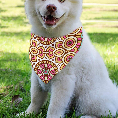 Pastel Ethnic Mandala Print Over The Collar Dog Bandana