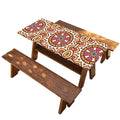 Pastel Ethnic Mandala Print Picnic Table Cover