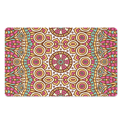 Pastel Ethnic Mandala Print Polyester Doormat