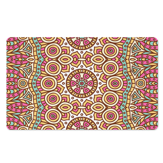 Pastel Ethnic Mandala Print Polyester Doormat