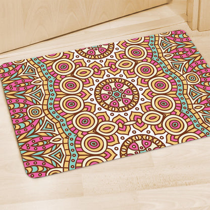 Pastel Ethnic Mandala Print Polyester Doormat