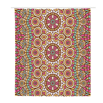 Pastel Ethnic Mandala Print Polyester Shower Curtain