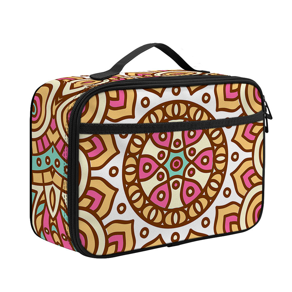 Pastel Ethnic Mandala Print Portable Lunch Bag