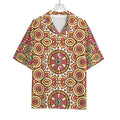 Pastel Ethnic Mandala Print Rayon Hawaiian Shirt