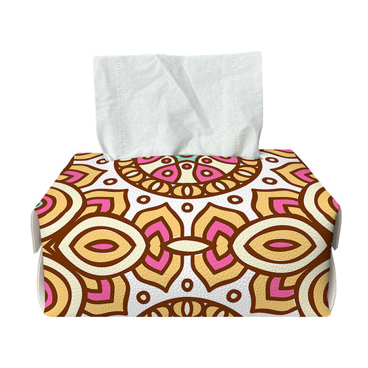 Pastel Ethnic Mandala Print Rectangle Tissue Box Cover