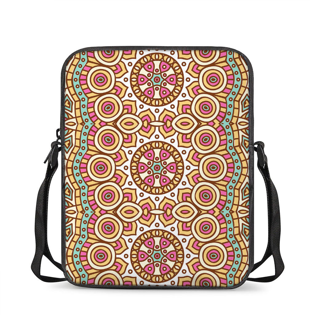 Pastel Ethnic Mandala Print Rectangular Crossbody Bag