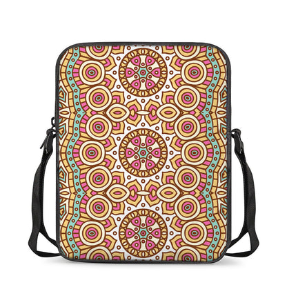Pastel Ethnic Mandala Print Rectangular Crossbody Bag