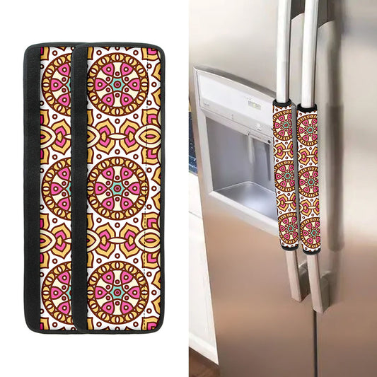 Pastel Ethnic Mandala Print Refrigerator Handle Covers