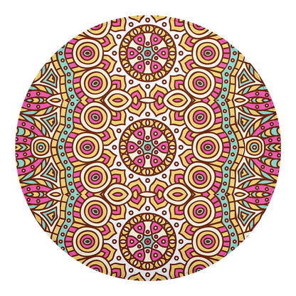 Pastel Ethnic Mandala Print Round Blanket