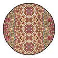 Pastel Ethnic Mandala Print Round Floor Mat