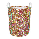 Pastel Ethnic Mandala Print Round Laundry Basket