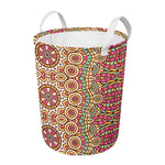 Pastel Ethnic Mandala Print Round Laundry Basket