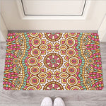 Pastel Ethnic Mandala Print Rubber Doormat