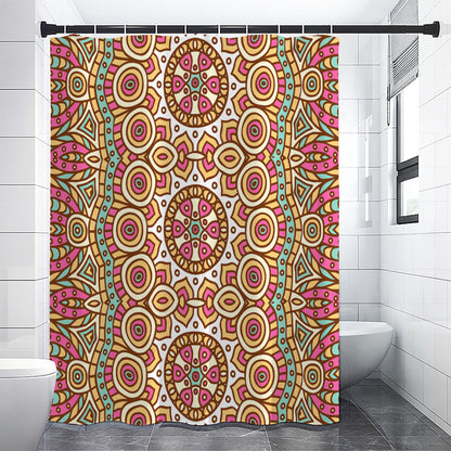 Pastel Ethnic Mandala Print Shower Curtain