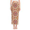 Pastel Ethnic Mandala Print Side Slit Maxi Skirt