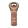 Pastel Ethnic Mandala Print Single Neoprene Wine Tote
