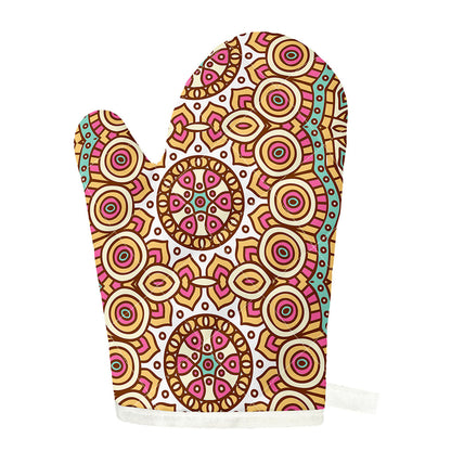 Pastel Ethnic Mandala Print Single Oven Mitt