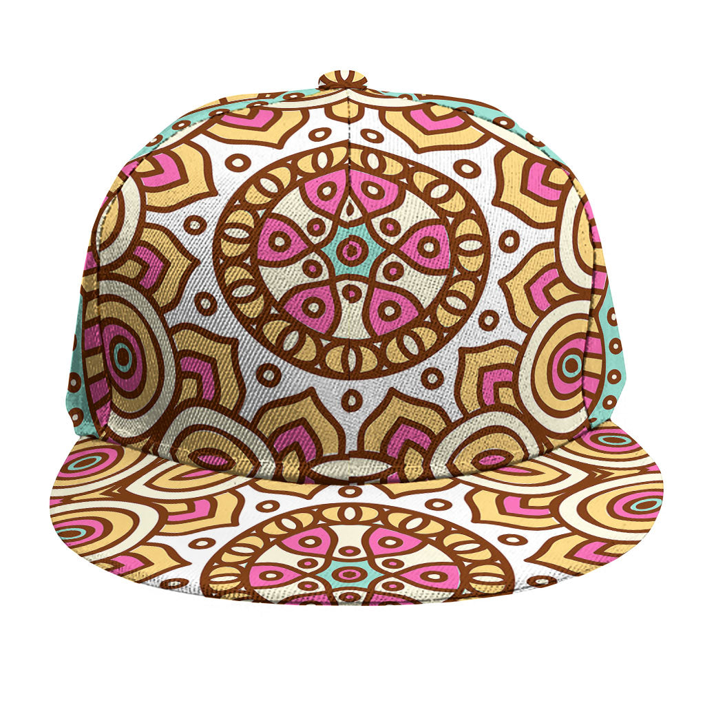 Pastel Ethnic Mandala Print Snapback Cap