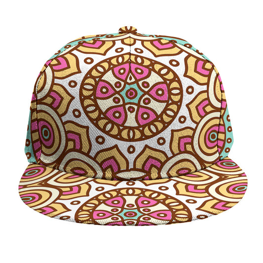 Pastel Ethnic Mandala Print Snapback Cap