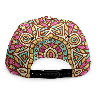 Pastel Ethnic Mandala Print Snapback Cap