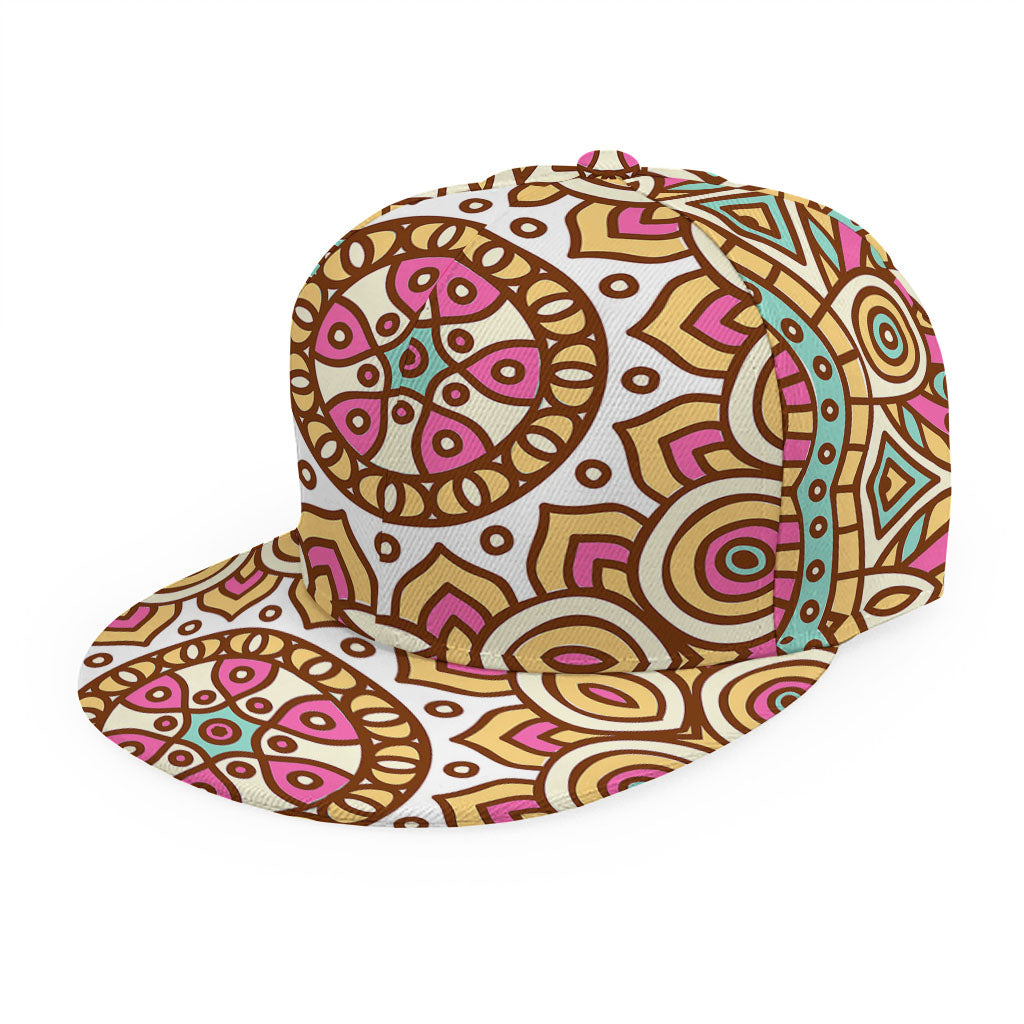 Pastel Ethnic Mandala Print Snapback Cap