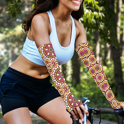 Pastel Ethnic Mandala Print Sun Protection Arm Sleeves