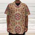 Pastel Ethnic Mandala Print Textured Short Sleeve Shirt