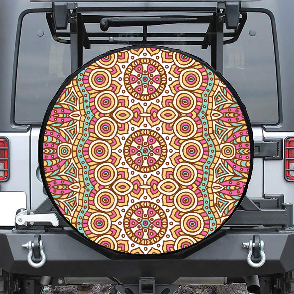 Pastel Ethnic Mandala Print Tire Cover