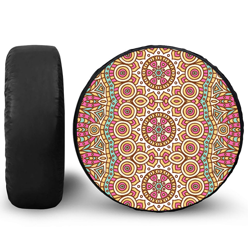 Pastel Ethnic Mandala Print Tire Cover