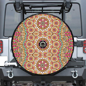 Pastel Ethnic Mandala Print Tire Cover With Camera Hole