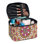 Pastel Ethnic Mandala Print Travel Makeup Bag