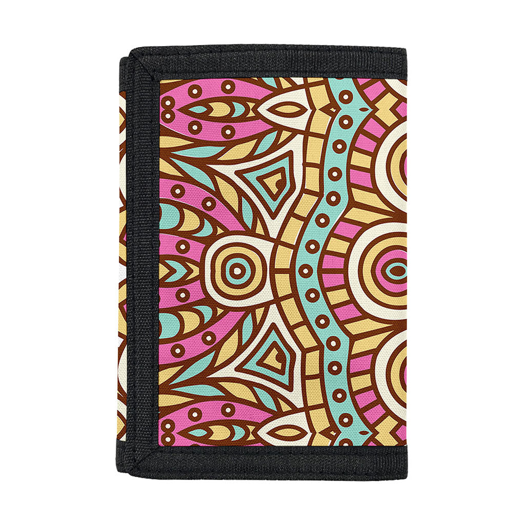 Pastel Ethnic Mandala Print Trifold Wallet