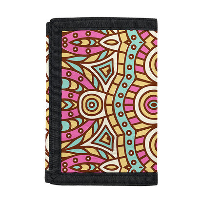 Pastel Ethnic Mandala Print Trifold Wallet