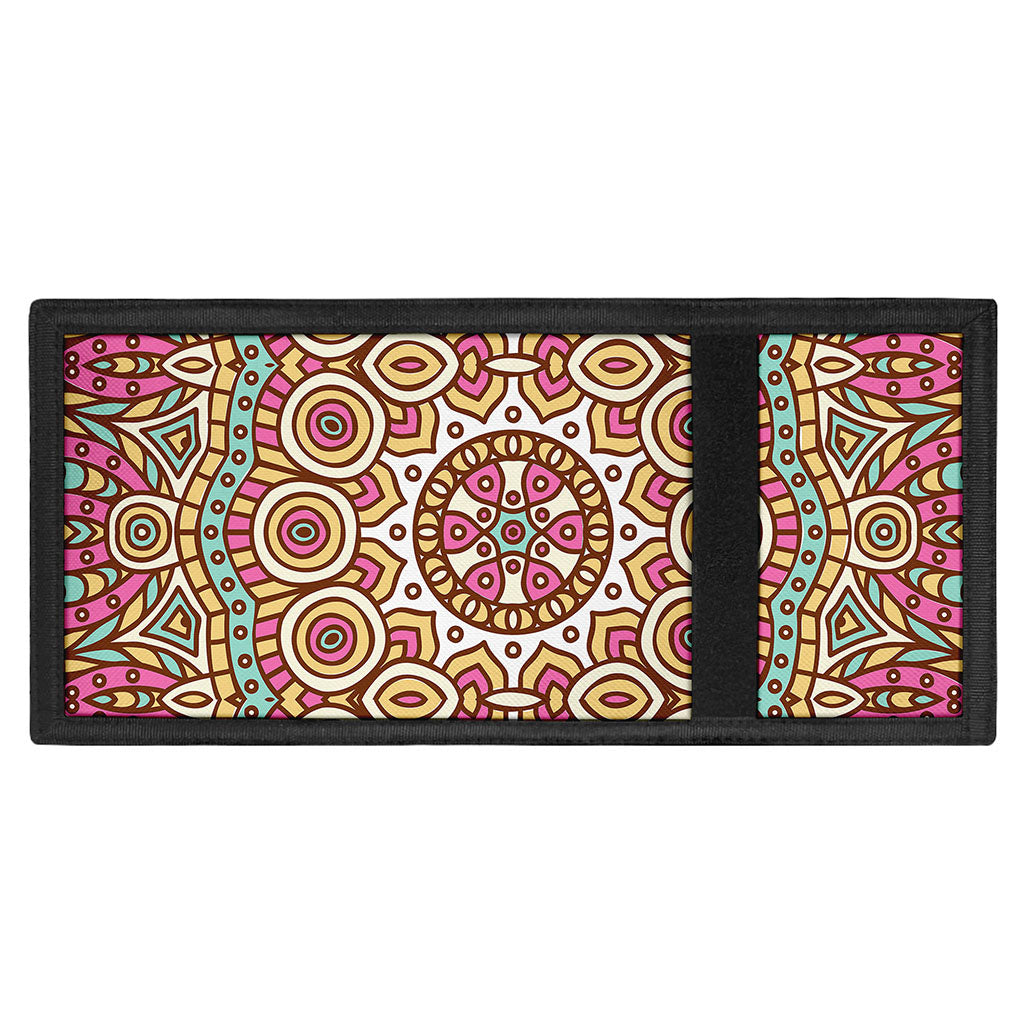 Pastel Ethnic Mandala Print Trifold Wallet