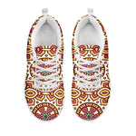 Pastel Ethnic Mandala Print White Running Shoes