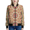 Pastel Ethnic Mandala Print Women's Bomber Jacket