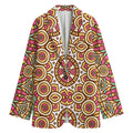 Pastel Ethnic Mandala Print Women's Cotton Blazer