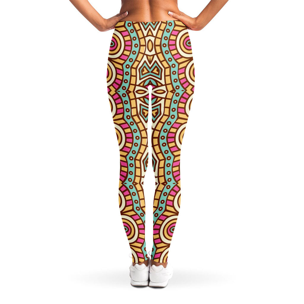 Pastel Ethnic Mandala Print Women's Leggings