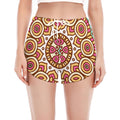 Pastel Ethnic Mandala Print Women's Split Running Shorts