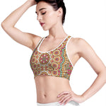 Pastel Ethnic Mandala Print Women's Sports Bra
