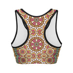 Pastel Ethnic Mandala Print Women's Sports Bra