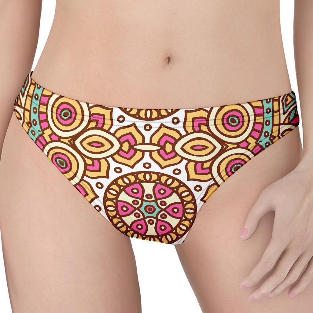 Pastel Ethnic Mandala Print Women's Thong