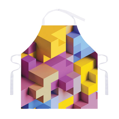 Pastel Geometric Cubic Print Adjustable Apron