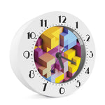 Pastel Geometric Cubic Print Alarm Clock