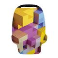 Pastel Geometric Cubic Print Baby Seat Cover