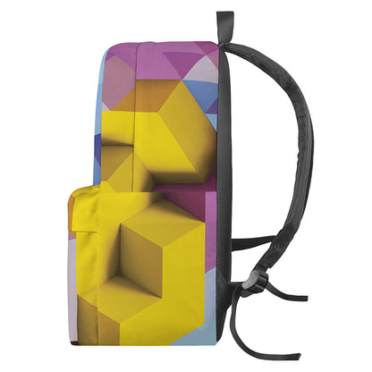 Pastel Geometric Cubic Print Backpack