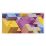 Pastel Geometric Cubic Print Beach Towel