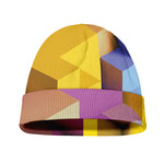 Pastel Geometric Cubic Print Beanie