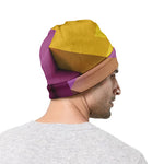 Pastel Geometric Cubic Print Beanie
