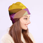 Pastel Geometric Cubic Print Beanie
